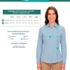 tabla-medidas-camisa-dama-manga-larga Paquete super pack mini 24 piezas tela oxford diseño bordado de frente